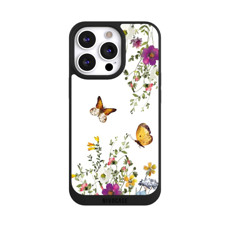 iPhone 13 Pro NIVOpure Schmetterlinge und bunte Blumen