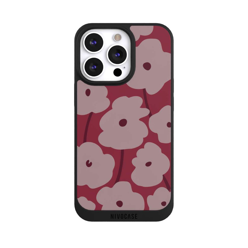 iPhone 13 Pro NIVOpure Minimalistic Flowers Bordeaux