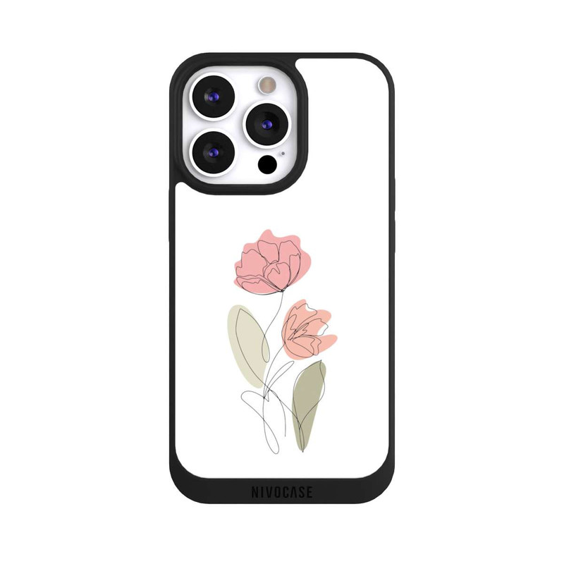 iPhone 13 Pro NIVOpure Blume Line Art Rot