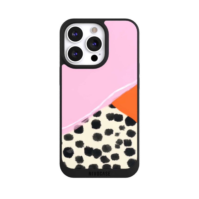 iPhone 13 Pro NIVOpure Rosa und Orange Gepunkteter Hintergrund
