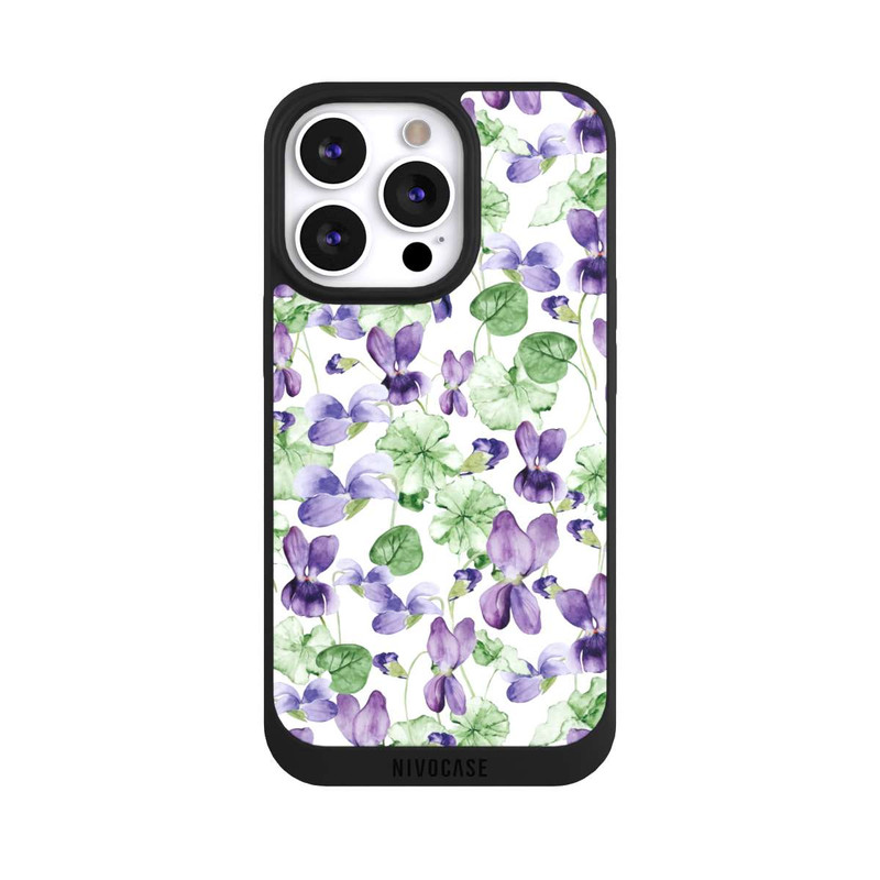 iPhone 13 Pro NIVOpure Purple Wildflowers Pattern Watercolor