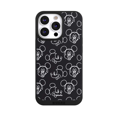 Apple iPhone 13 Pro NIVOpure Disney Mickey Faces Black Line Art Pattern