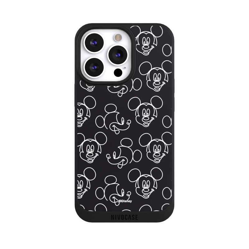 iPhone 13 Pro NIVOpure Disney Mickey Faces Black Line Art Pattern