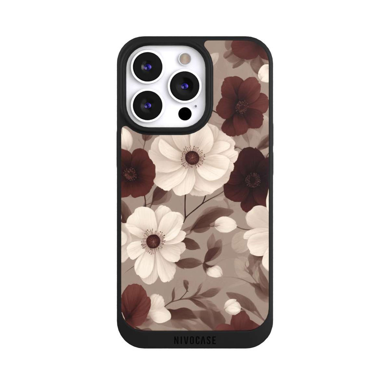 iPhone 13 Pro NIVOpure Bordeaux Und Creme Blumen mit KI