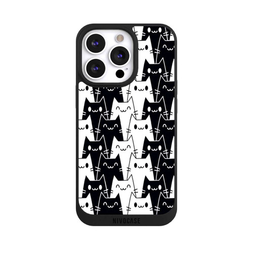 Apple iPhone 13 Pro NIVOpure Katzentapete Schwarz Weiß