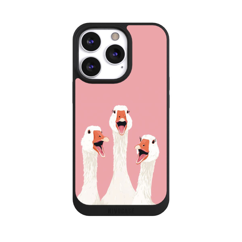 iPhone 13 Pro NIVOpure Drei Gänse Rosa mit KI