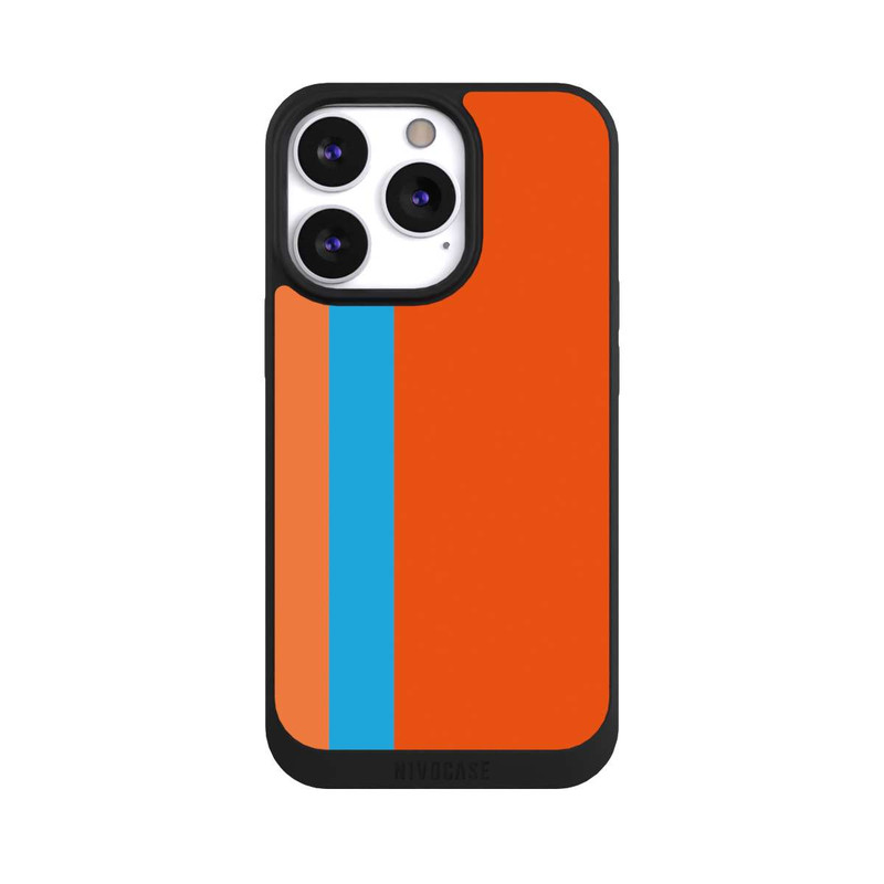 iPhone 13 Pro NIVOpure Rayures Orange Bleu