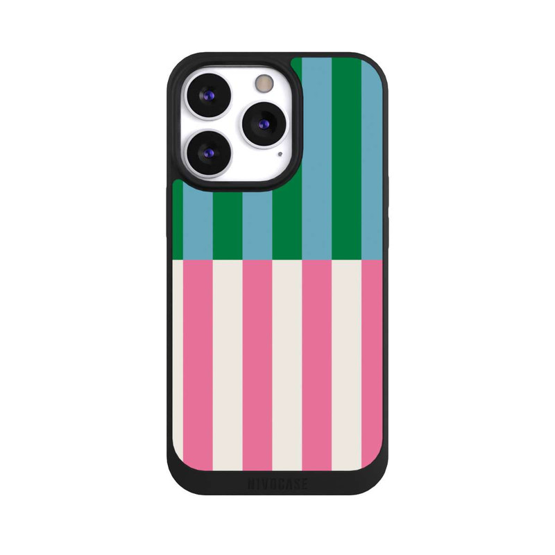 iPhone 13 Pro NIVOpure Motif Rayé Vert Rose