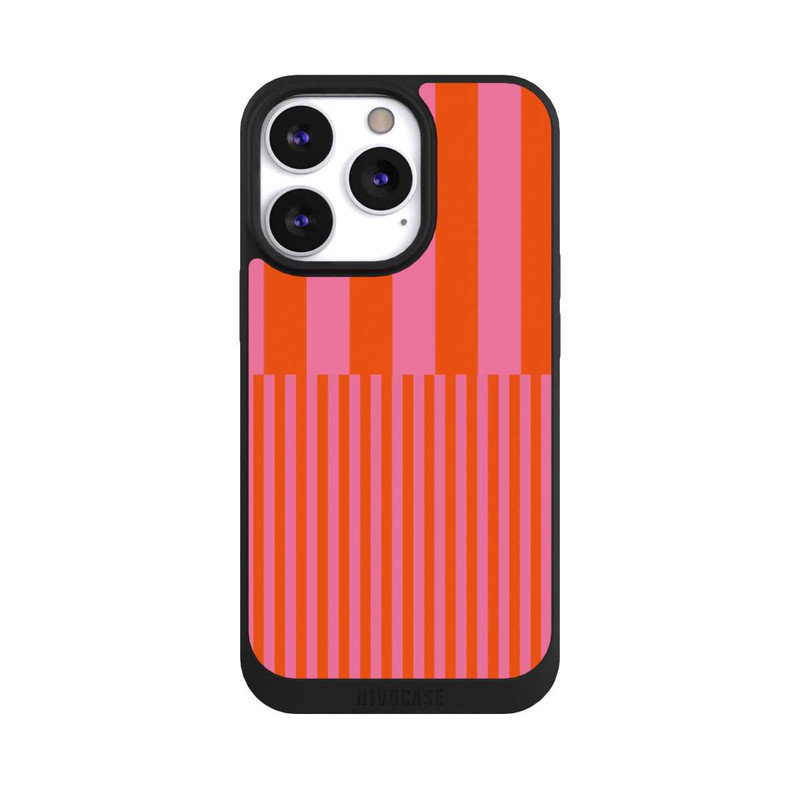 iPhone 13 Pro NIVOpure Streifenmuster Pink Rot