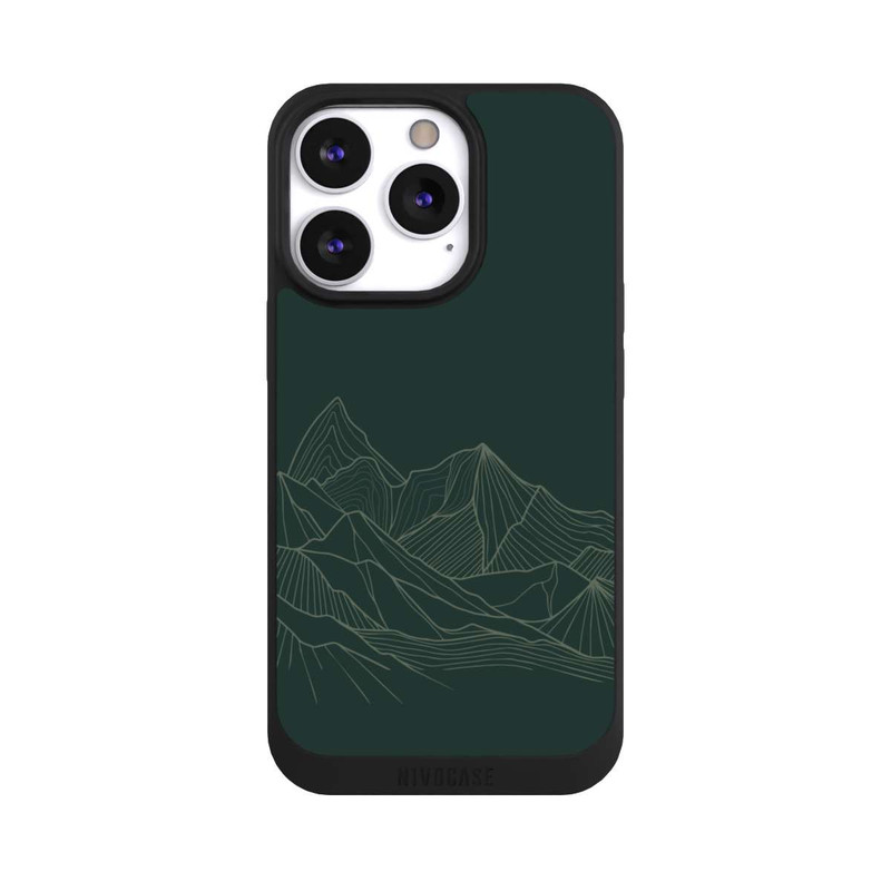 iPhone 13 Pro NIVOpure Dessin Au Trait De Montagne Vert