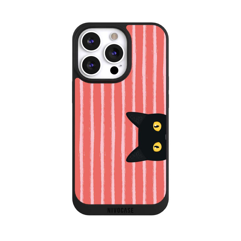 iPhone 13 Pro NIVOpure Black Cat on Orange Stripes