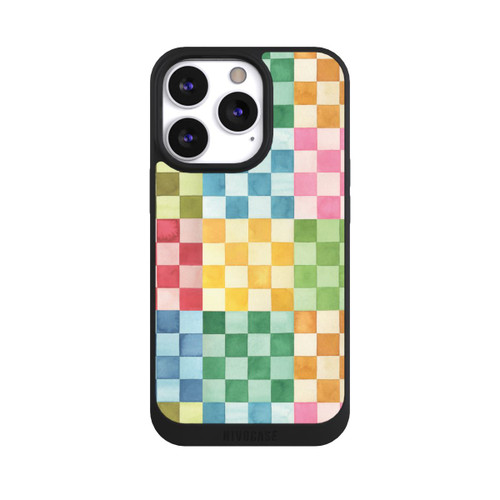 Apple iPhone 13 Pro NIVOpure Checkerboard Watercolor Chess Geometric Red