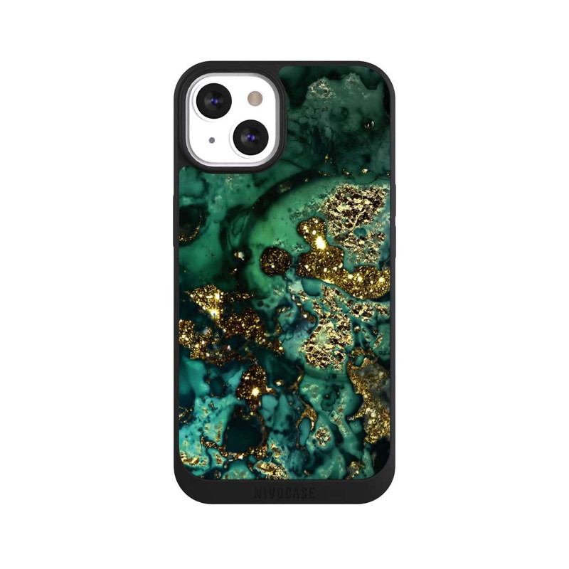 iPhone 13 NIVOpure Cyan Glitzer Marmorlook
