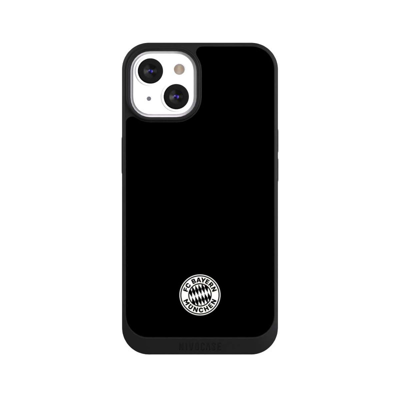 iPhone 13 NIVOpure Klassisches FCB Logo Klein - Weiß auf Schwarz
