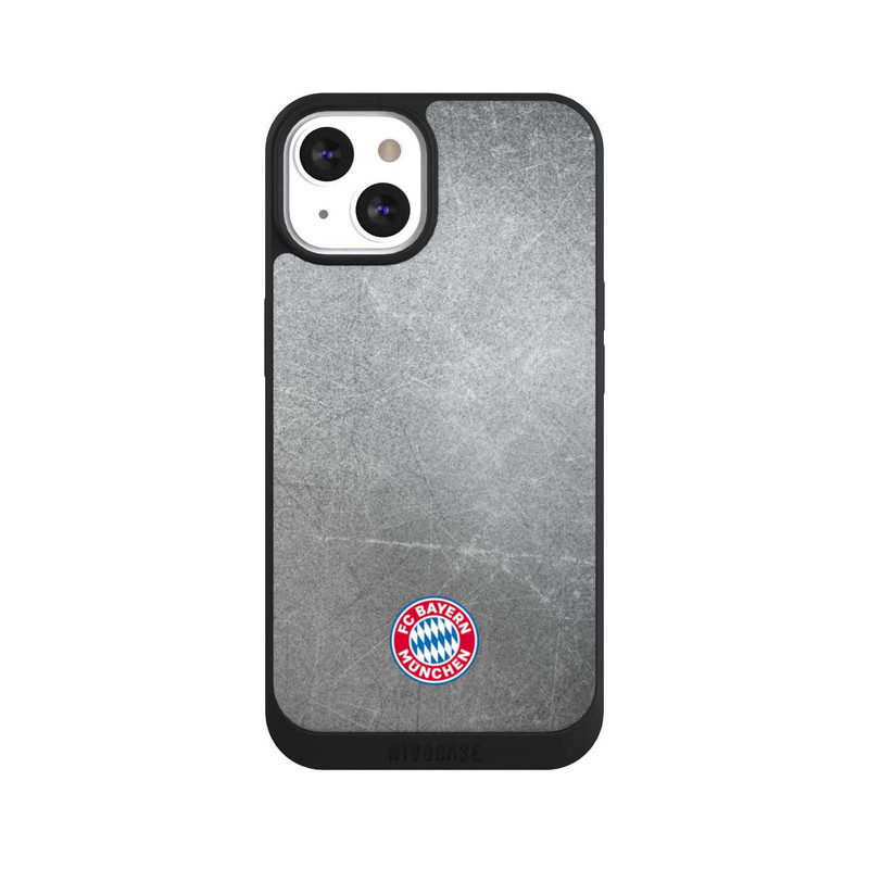 iPhone 13 NIVOpure Klassisches FCB Logo Klein - Bunt auf Metalllook