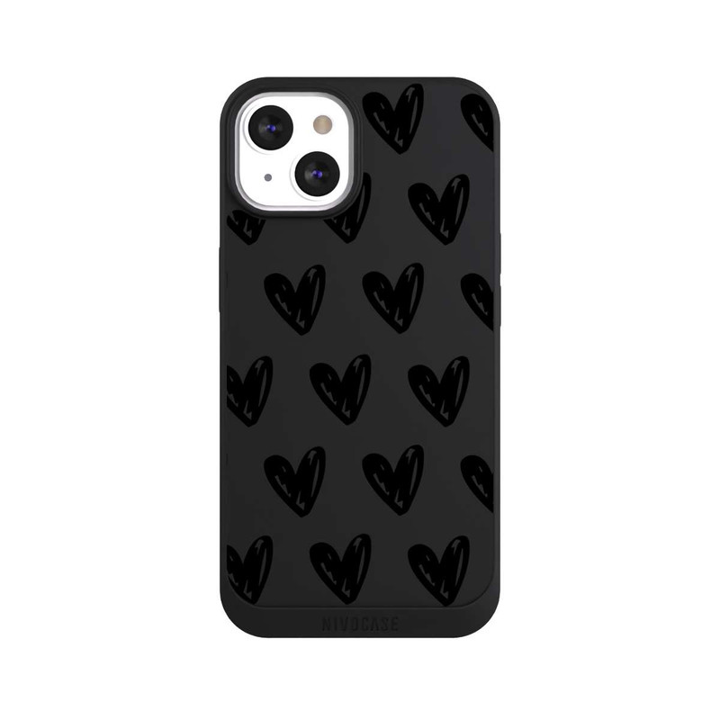 iPhone 13 NIVOpure Herzen Schwarz ohne Hintergrund