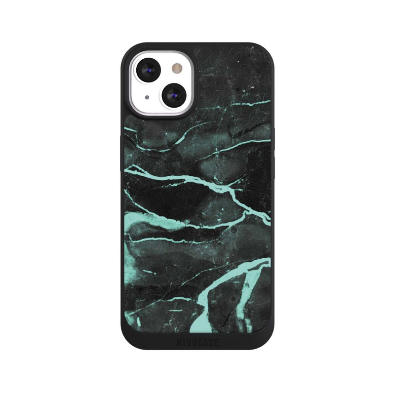 iPhone 13 NIVOpure Grauer und blauer Marmor