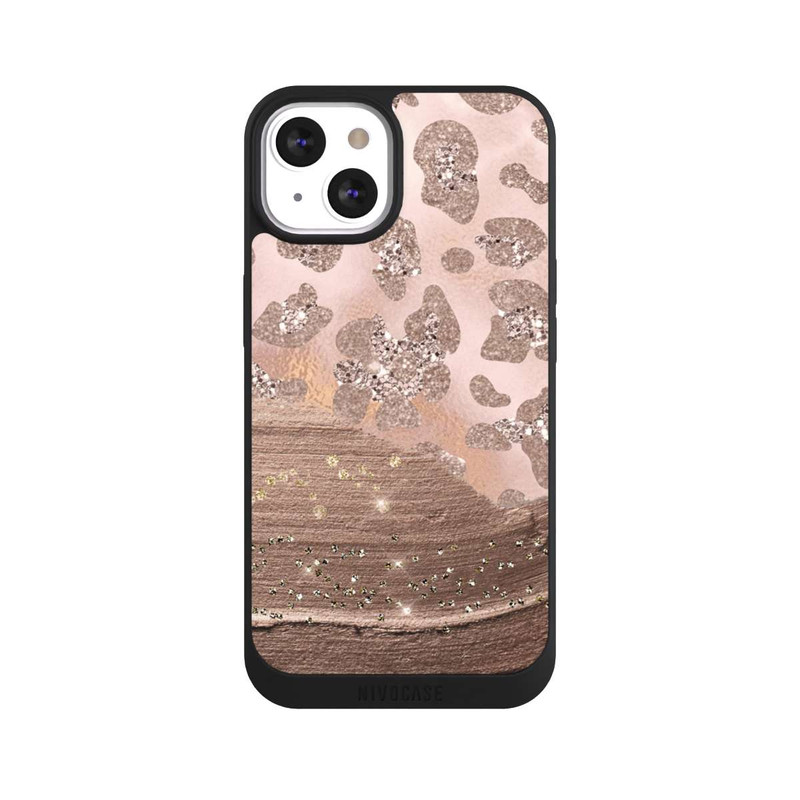 iPhone 13 NIVOpure Léopard argenté pailleté