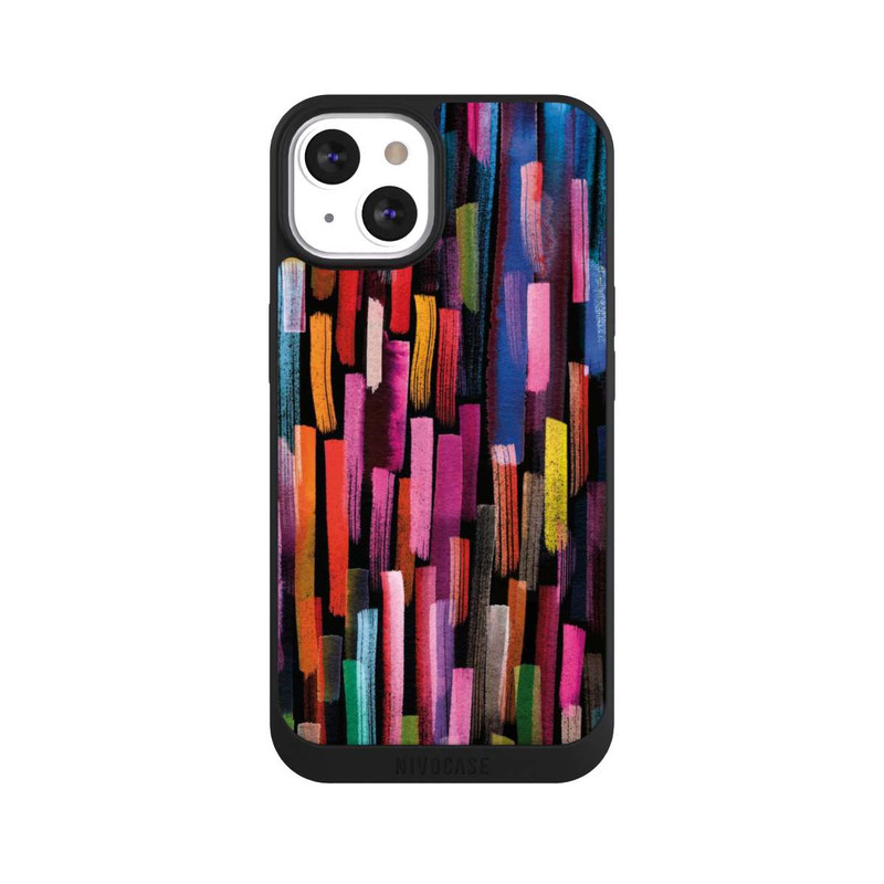 iPhone 13 NIVOpure Coups De Pinceaux Colorés Noir