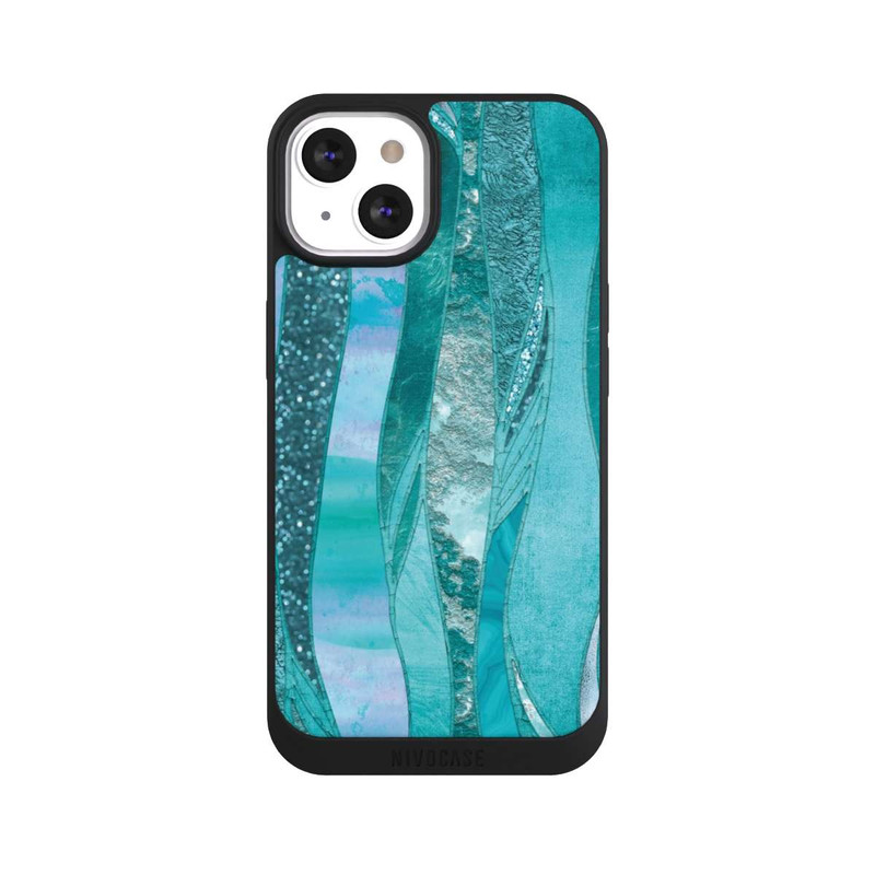 iPhone 13 NIVOpure Look pailleté glamour bleu