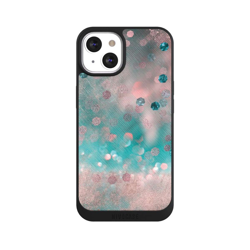 iPhone 13 NIVOpure Look pailleté glamour turquoise