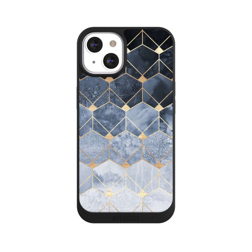Apple iPhone 13 NIVOpure Blaue Sechsecke und Diamanten Golddruck