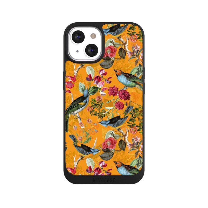 iPhone 13 NIVOpure Tapete mit Vögeln und Blumen