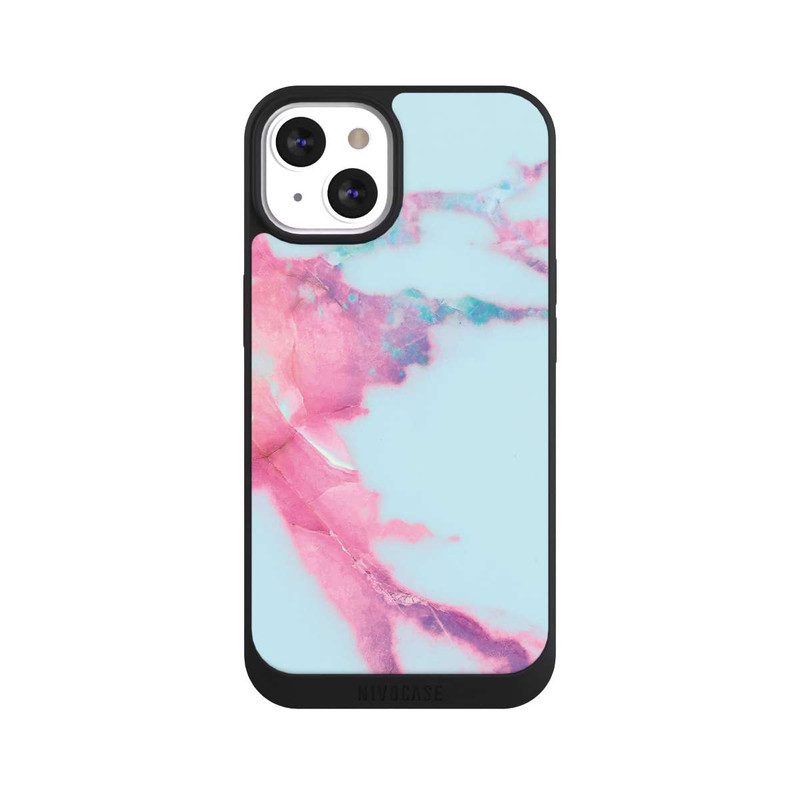 iPhone 13 NIVOpure Hellblauer schillernder Adermarmor