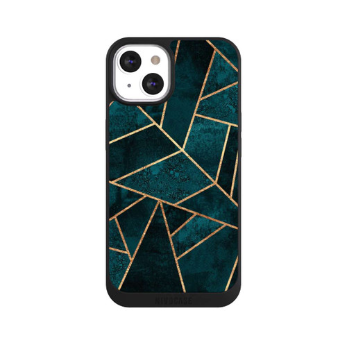 Apple iPhone 13 NIVOpure Tief Blaugrün Stein Gold Druck