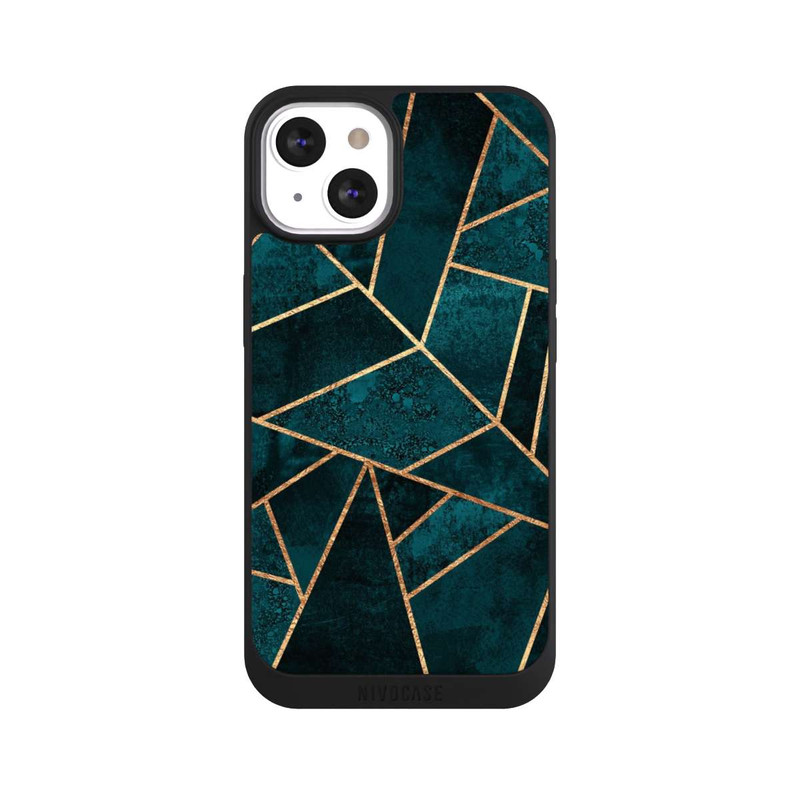 iPhone 13 NIVOpure Imprimé or pierre sarcelle profond