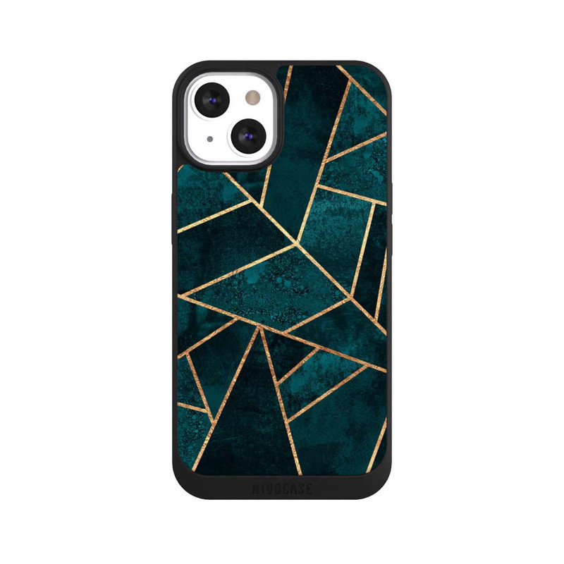 iPhone 13 NIVOpure Imprimé or pierre sarcelle profond
