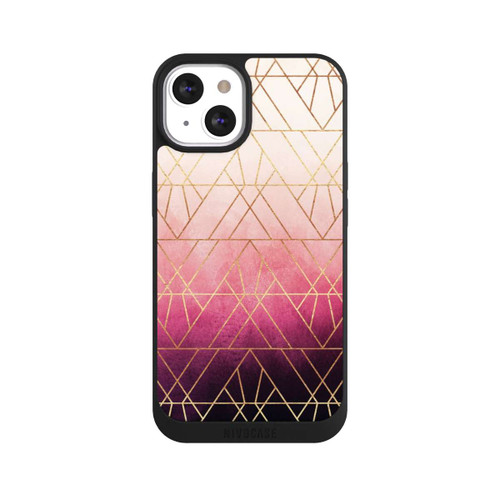 Apple iPhone 13 NIVOpure Pink Ombre Dreiecke Golddruck