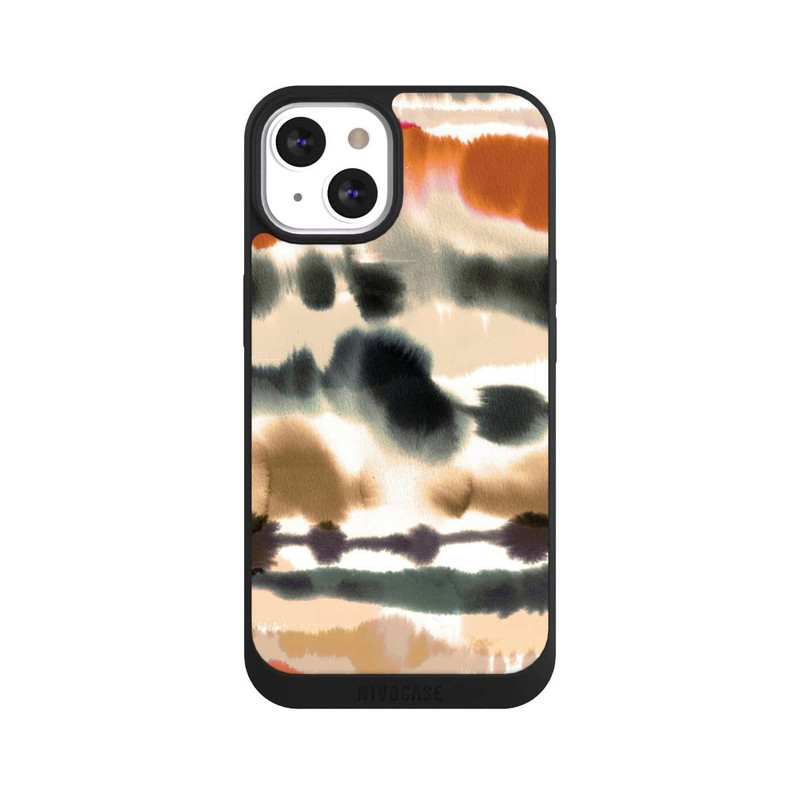 iPhone 13 NIVOpure Lignes d'aquarelle nautique douces orange