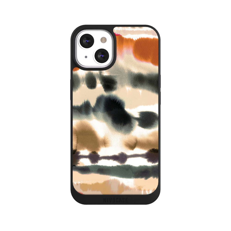 iPhone 13 NIVOpure Lignes d'aquarelle nautique douces orange
