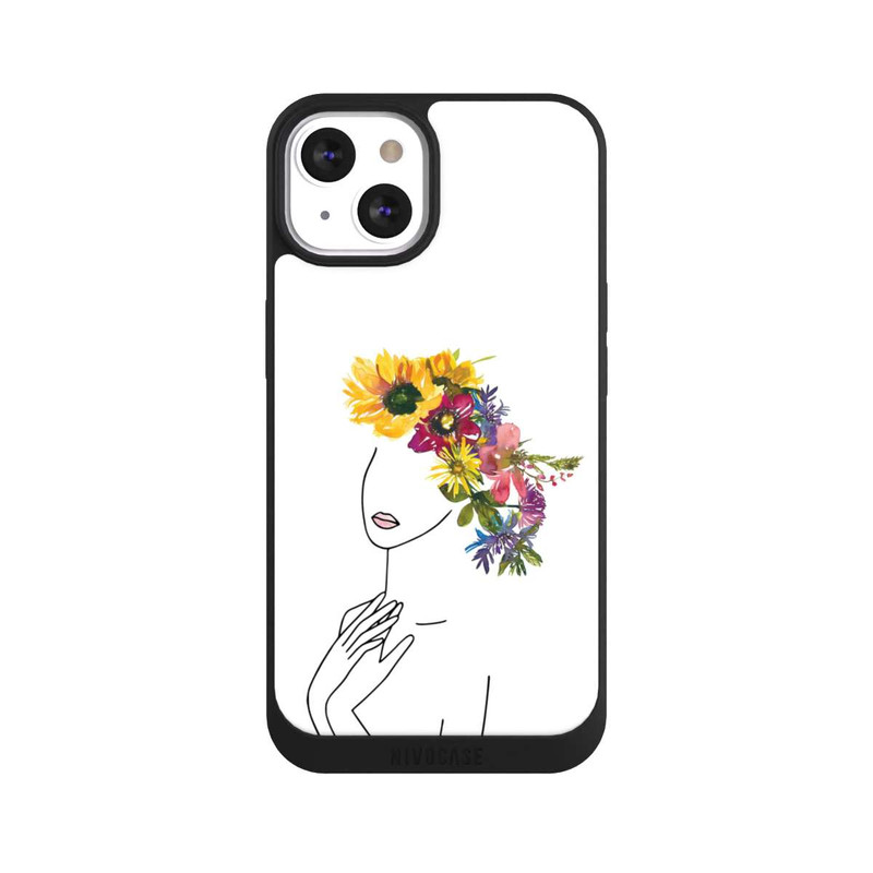 iPhone 13 NIVOpure Line Art Woman flowercrown