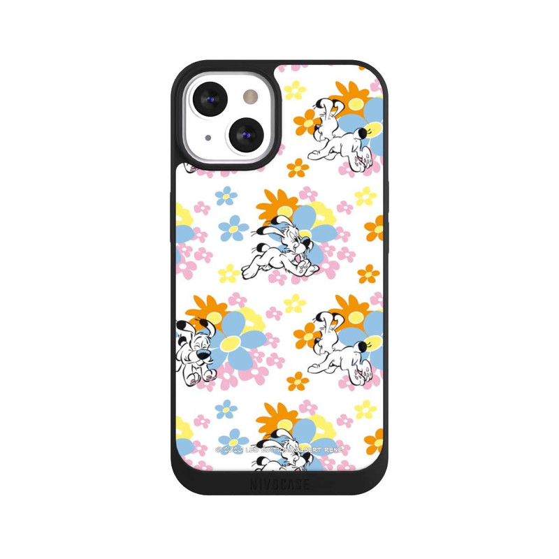 iPhone 13 NIVOpure Idéfix sur fleurs colorées