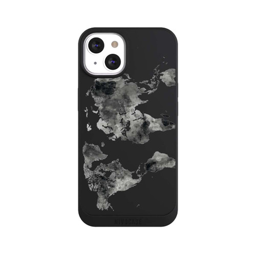 Apple iPhone 13 NIVOpure World Map Black Transparent