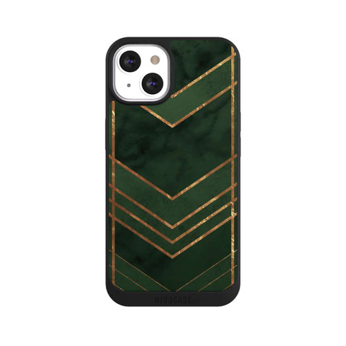 Apple iPhone 13 NIVOpure Dark Green Pattern Golden Stripes