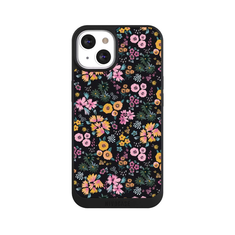 iPhone 13 NIVOpure Petites Fleurs colorées Noir 2