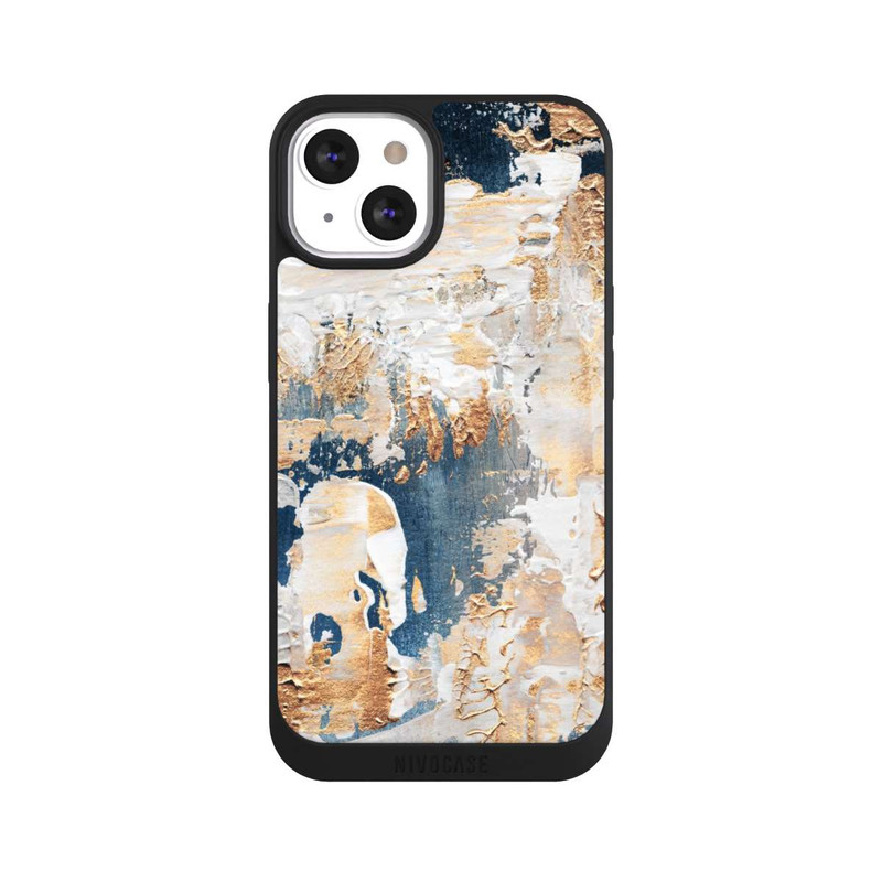 iPhone 13 NIVOpure Abstraktion Blau und Gold