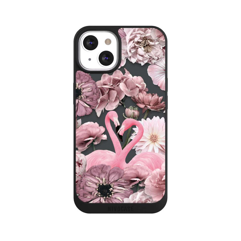 iPhone 13 NIVOpure Flamants roses en motif de fleurs