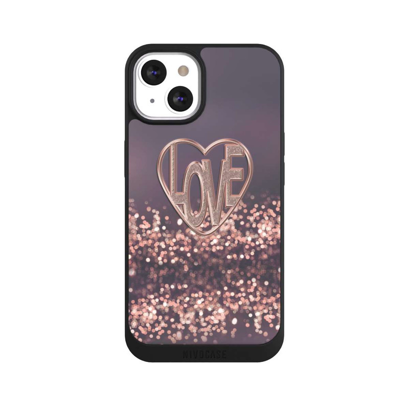iPhone 13 NIVOpure LOVE Rose Pailleté