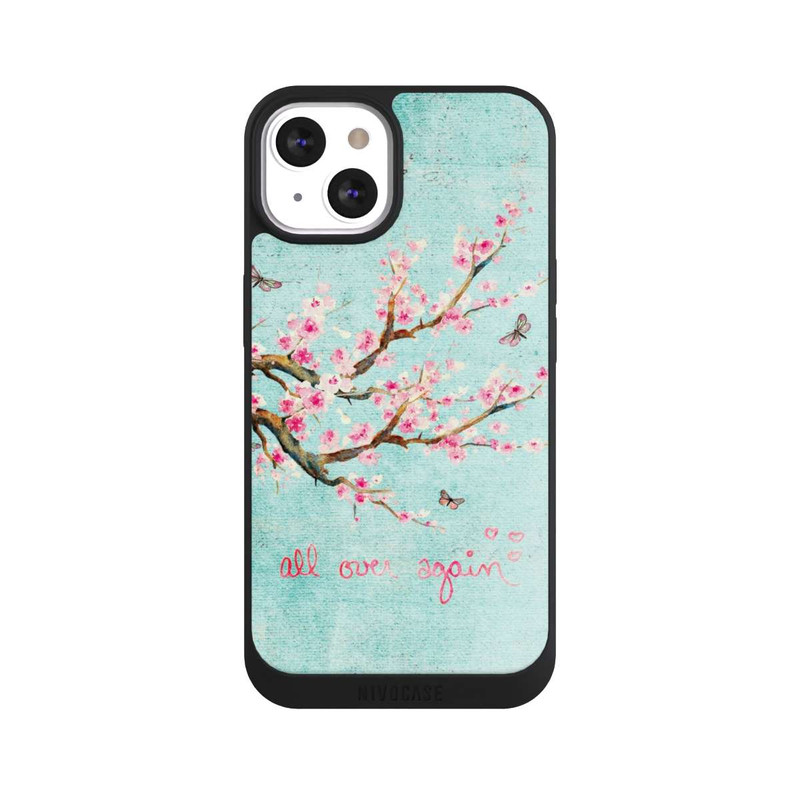 iPhone 13 NIVOpure Motif d'arbre en fleurs de cerisier bleu