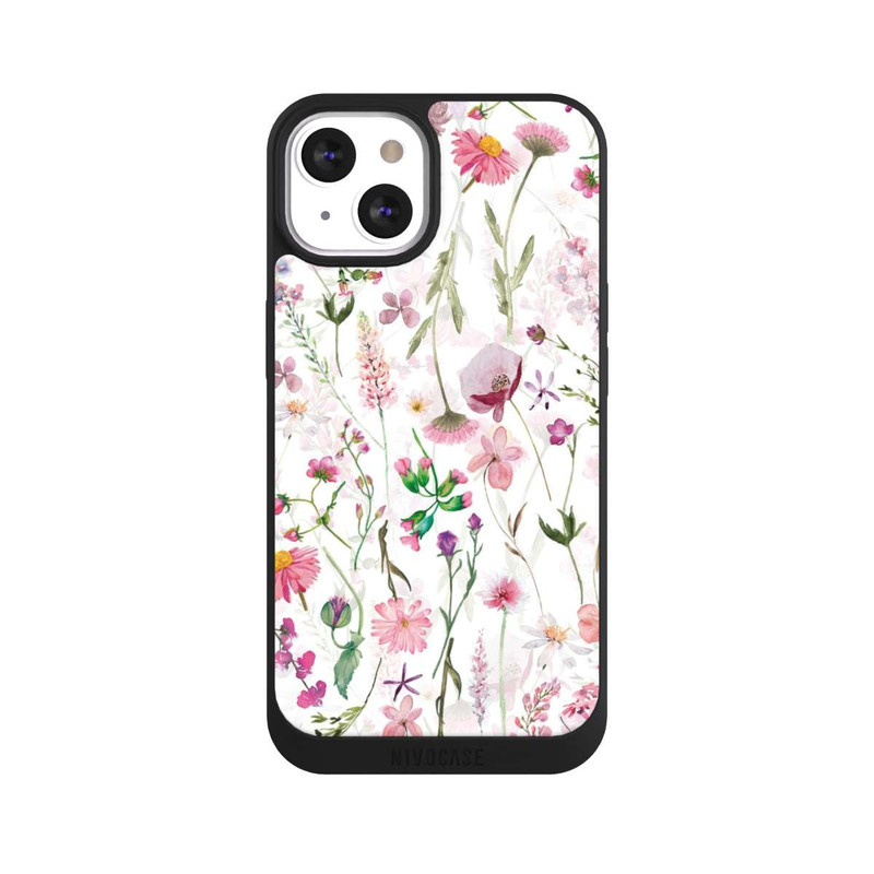 iPhone 13 NIVOpure Prairie de fleurs roses