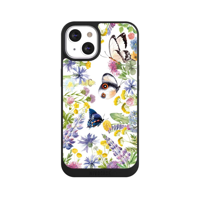 iPhone 13 NIVOpure Bunte Frühlingsblumen und Schmetterlinge