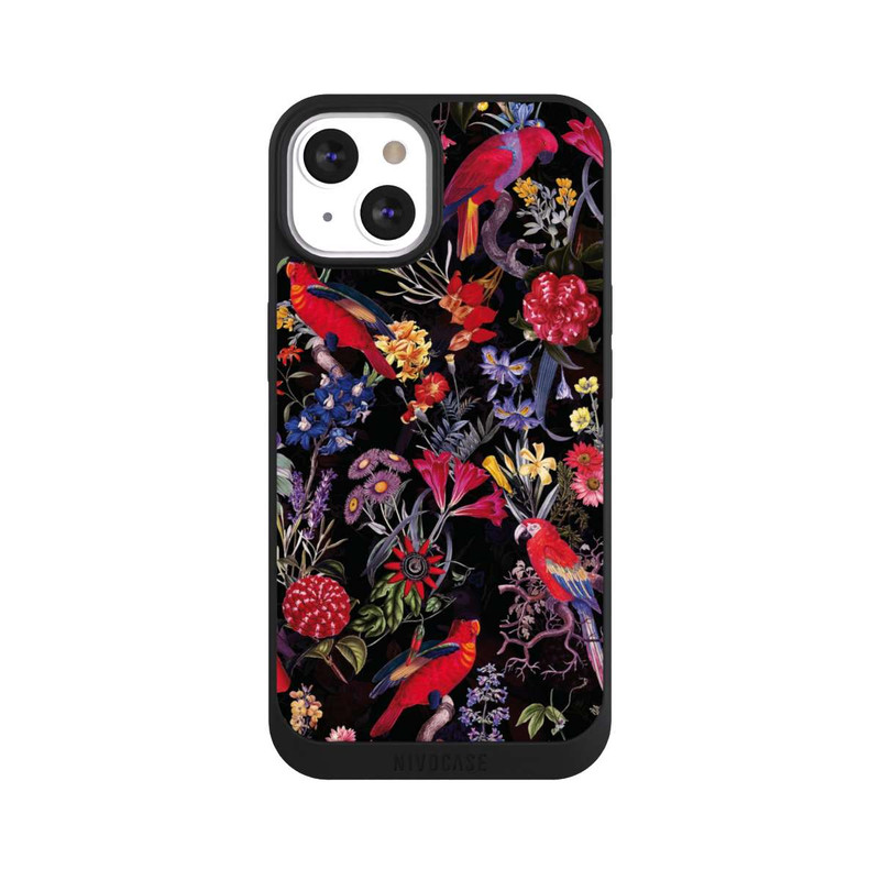 iPhone 13 NIVOpure Fleurs sombres et perroquets