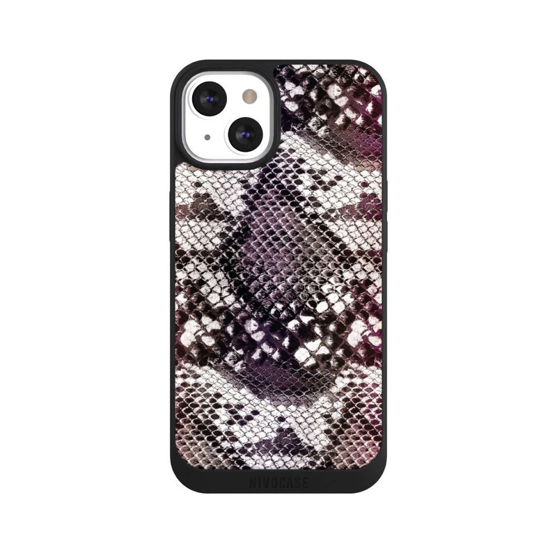 iPhone 13 NIVOpure Burgundy Snake Skin Pattern