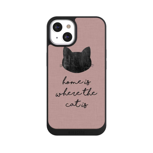 Apple iPhone 13 NIVOpure Home Is Where The Cat Is - Black on Pink