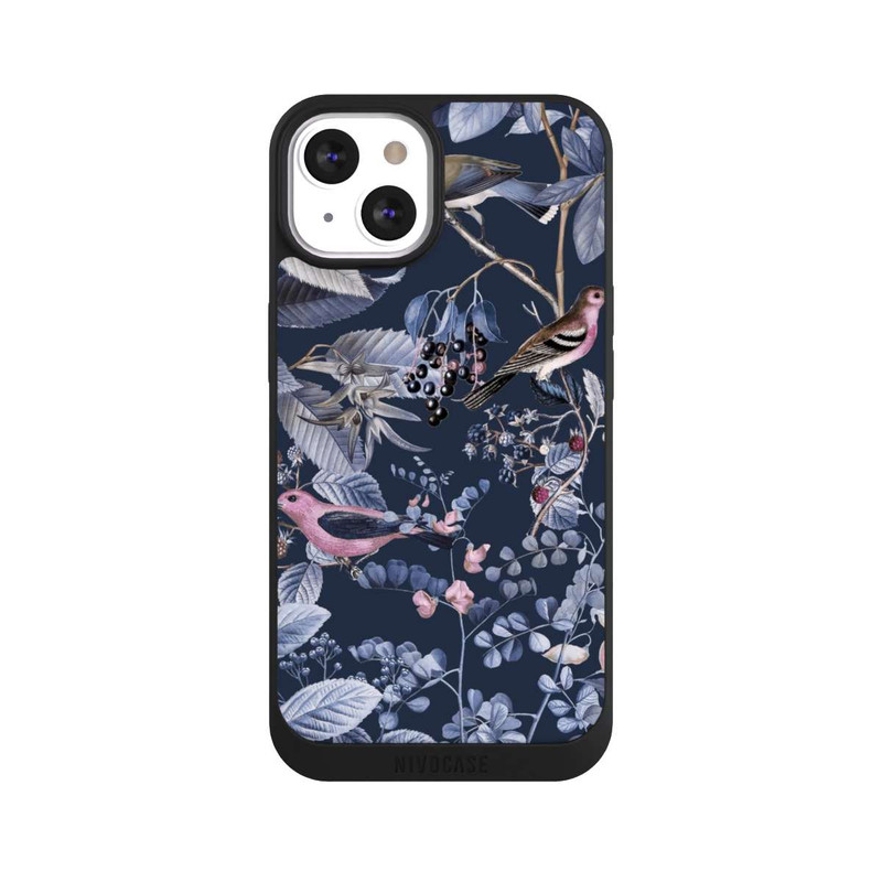 iPhone 13 NIVOpure Oiseaux et Baies Bleu