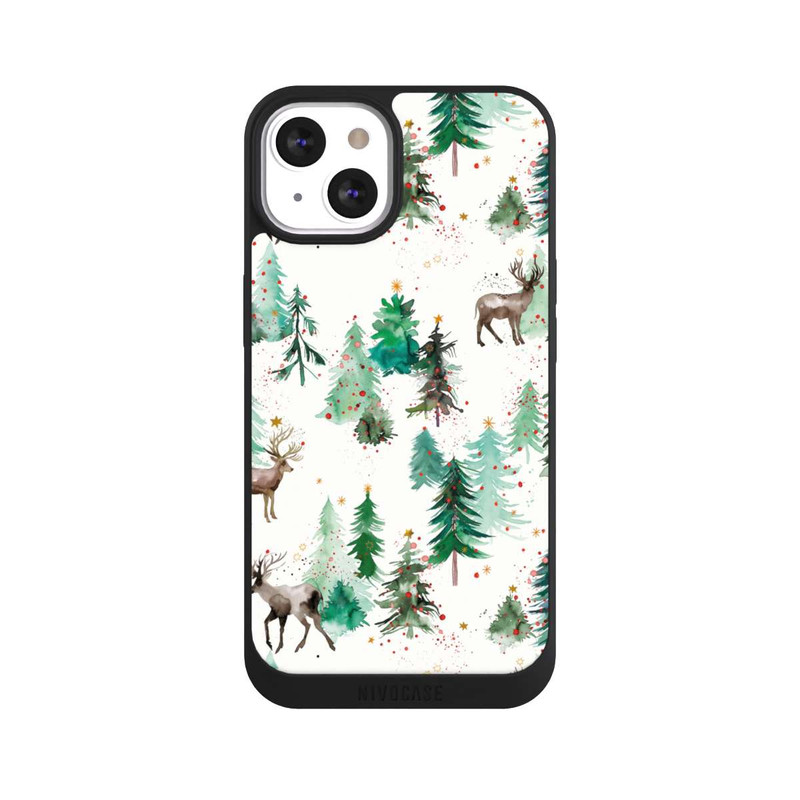 iPhone 13 NIVOpure Cerfs et arbres de Noël d'hiver
